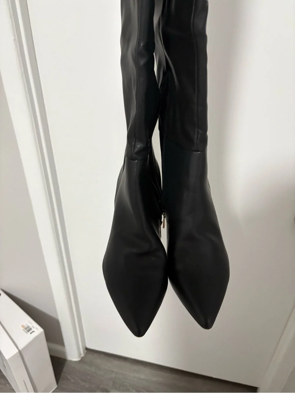 Dream Pairs Black Over-The-Knee Pointed Toe Stiletto Boot
